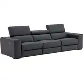 Picasso Power Motion Sofa in Blue Grey Top Grain Leather
